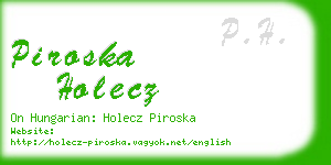 piroska holecz business card